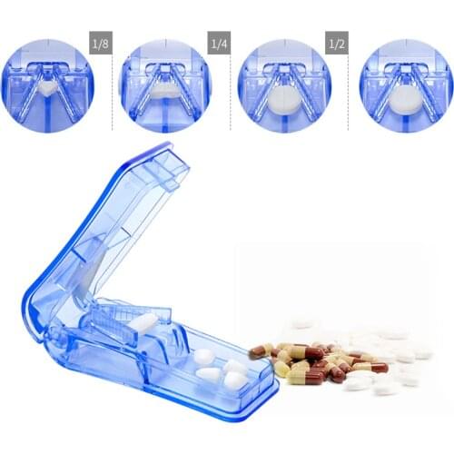 1/2 1/4 1/8 Pill Cutter Box Medicine Box Pill Cutting Splitter Drugs Tablet Cutter Divider Pill Box Pill Cases & Splitter