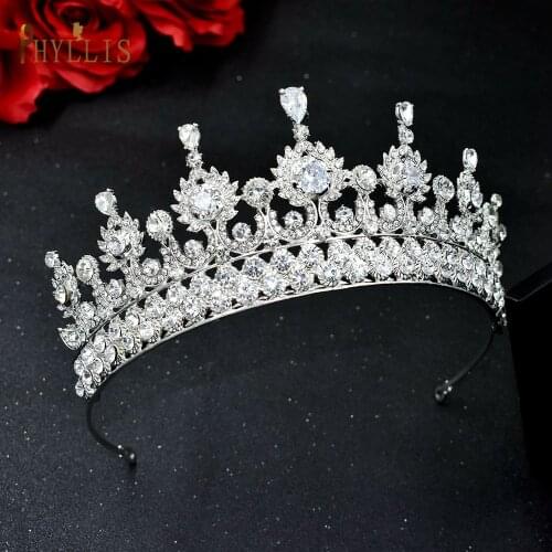 A67 Luxury Bridal Tiaras and Crowns Zirconia Rhinestone Headwear Bridal Hair Accessories Headwear Cubic Zircon Wedding Tiaras