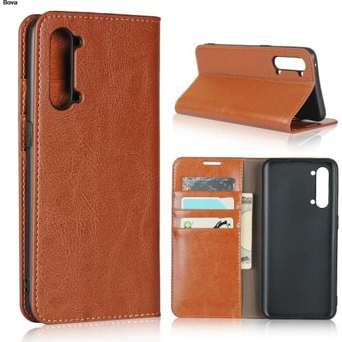 Deluxe Wallet Case For OPPO Find X2 Lite 6.4" Genuine Cow Leather Case Flip Cover Real Skin Phone Bags