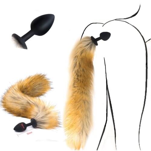 Silicone Anal Plug with Fox Tail Butt Plug Couple Adult Game Intimate Goods Ass Tail Plug Anal Dilator Adult Products Sex Toys