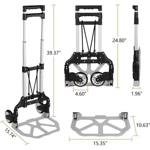 Collapsible Hand Truck Lightweight Barrow Cart for Luggage Shopping 160 lbs