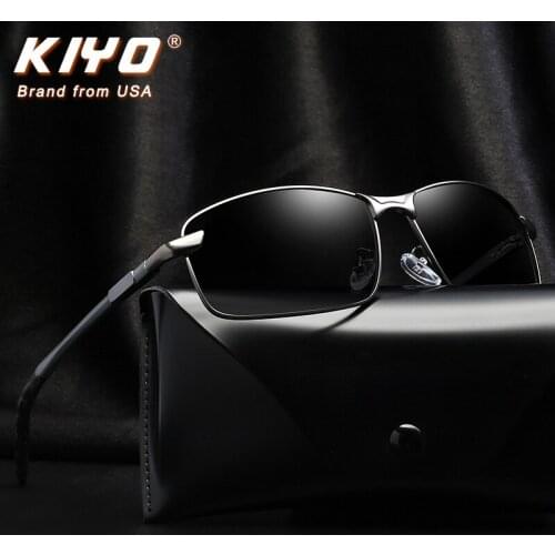 KIYO Brand 2020 New Men Square Polarized Sunglasses Aluminum and Magnesium Classic Sun Glasses UV400 Driving Eyewear 3043A