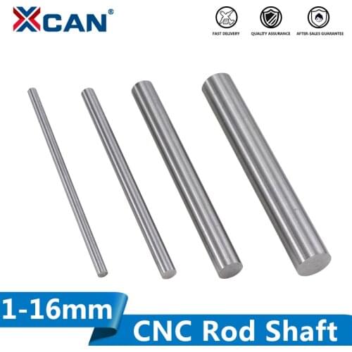 XCAN 2pcs 1-16mm CNC Lathe Rod Shaft 100mm Long Linear Shaft 3D Printer Chromed Round Shaft