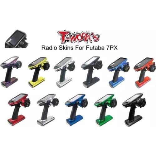 T-WORKS Futaba 7PX Radio Skin Sticker Mirror Chrome Radio 3D Colors Graphite Sticker for futaba 7PX/7PXR Gift screen protector