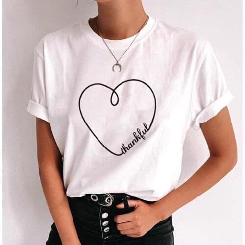 Heart Print T Shirt Women Summer Short Sleeve O Neck Loose Tshirt 2020 New Arrival Female Cotton Tee Shirt Tops Camisetas Mujer