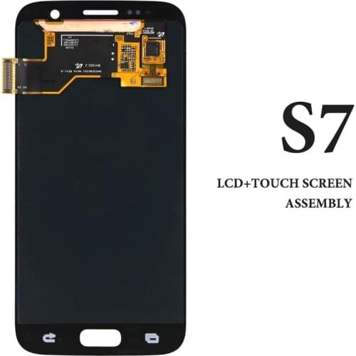 1PCS Super AMOLED for S7 G930 G930F G930A G930V phone lcds Display without frame assembly compatible For S7 G930F LCD