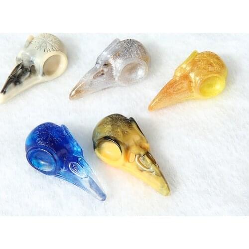 10pcs/lot 34*17 mm Hot raven skull withGrai FlatBack Resin Bird head skull Crafts For Diy Decoration Multicolor Resin Cabochons