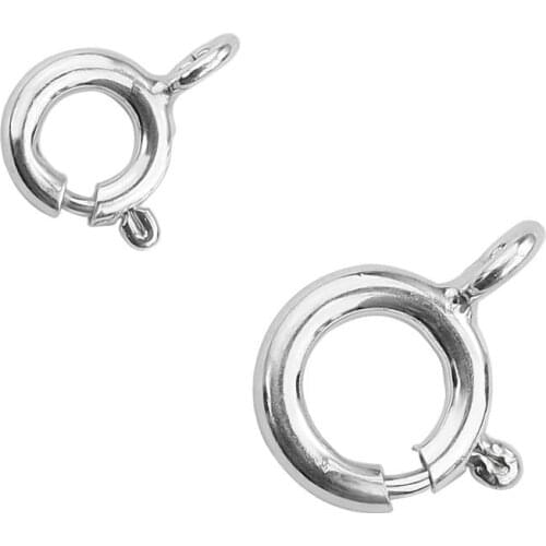 2-4pcs 925 Sterling Silver Spring Ring Clasp With Open Jump Ring Clasps For Bracelet necklace Connectors Jewelry Making 6/8mm