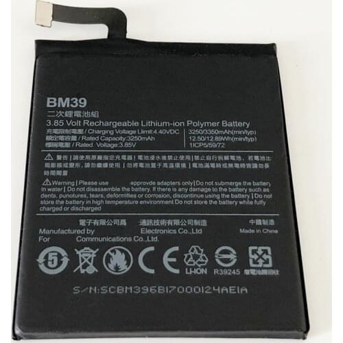3.85V 3350mAh BM39 For Xiaomi Mi 6 Mi6 MCE16 Battery