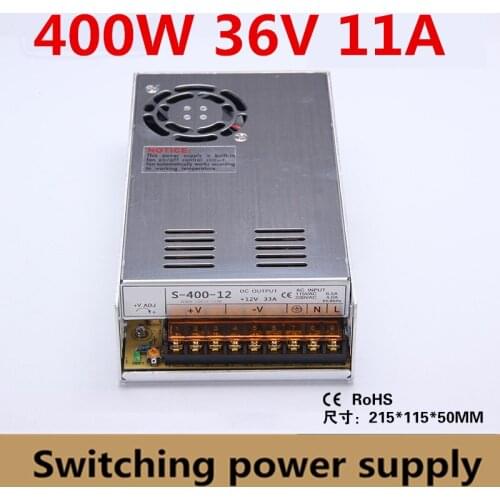400W 36V 11A Single Output Switching power supply driver for CCTV camera LED Strip light Industrym CNC INPUT 110/220V (S-400-36)