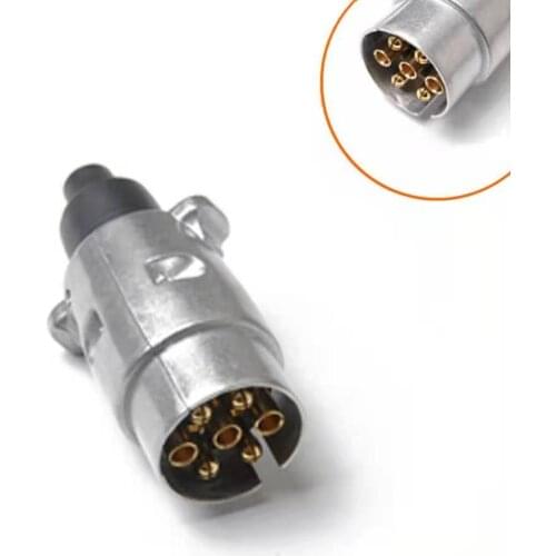5-30Set truck cable connector 7-pin 12V aluminum plug European car trailer letter Signal display