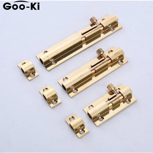 5 pcs Goo-Ki Furniture Door Bolts 2/4/6/8inch Golden Locks Sliding Door Chain Latch For Gate Security Hardware