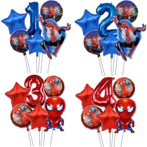 6pcs/lot Disney Spiderman Helium Foil Balloon 32inch Baby Shower Decor Birthday Party Decoration boys Kids Toys Gift Air Globos