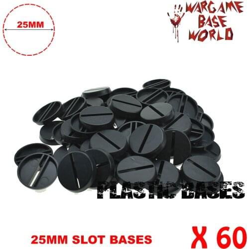 Lot-Of-60-25mm-Round-slot Bases-For-Miniatures 60pcs