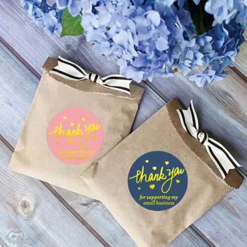 Bronzing Thank You Stickers Roll Colorful 500-Count Stickers Round for Wedding Birthday Party Favor Holiday Celebration CLH@8