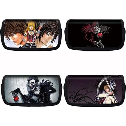 Death Note Cartoon Cosmetic Bag Canvas Large Capability Double-deck Terror Anime Print Pencil Bags School Supplies Pen Bag Gift