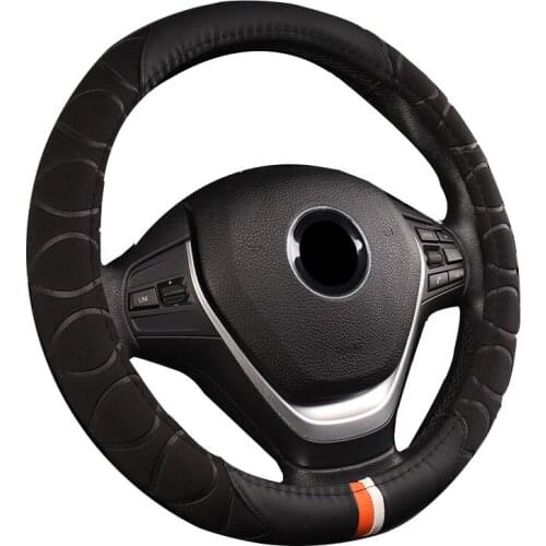 Ice Silk Car Steering Wheel Cover Wrap Universal Car Styling 37-38CM/14.5"-15" M Size Hand Bar Protector Braid on Steering-wheel