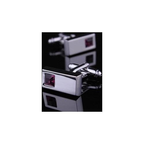 MIXORDER Classic Rectangle Crystal Cufflinks 4 Colors Copper Cuff LInks Wedding/Party Gift Cuff Button Mens Jewelry Accessory