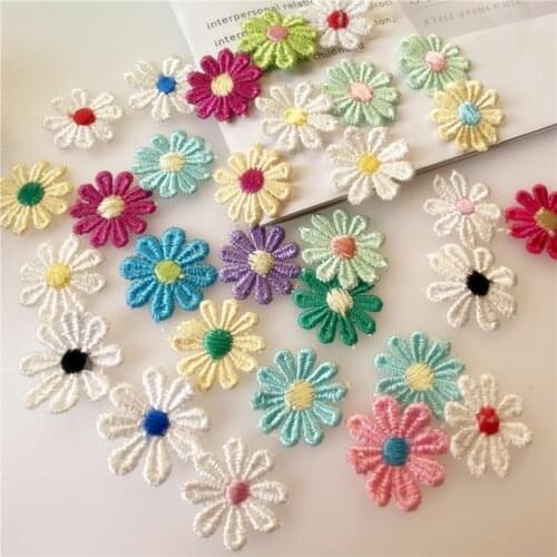 Polyester Thread Lace Applique Diy Handmade Clothing Accessories Small Daisy Applique Cloth Sewing Material