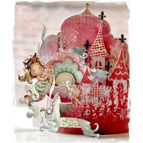 Mmao Crafts Metal Steel Cutting Dies Castle house decoration Stencil For DIY Scrapbooking Paper/photo Cards Embossing Dies