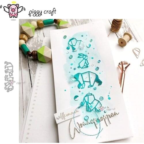 Piggy Craft metal cutting dies cut die mold Rabbit bear elephant Scrapbook paper craft knife mould blade punch stencils dies
