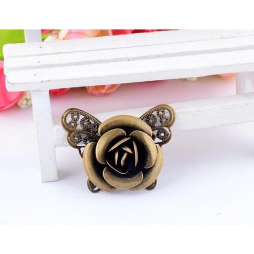 MIAOCHI 10Pcs Antique Bronze Filigree Flower Butterfly Embellishments Connectors Decoration DIY Findings 4.3x3.3cm