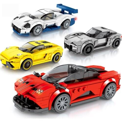 Speed Champions Car Model Building Blocks Toys For Child City Vehicles Super Sport Racing Car Toys Boys Gift Bus Track