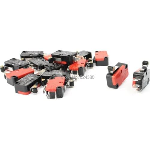 Limit Micro Switch Short Hinge Roller Lever Control SPDT 1 NO 1 NC V-155-1C25 ( 15 Pcs / Lot ) 1 Pack