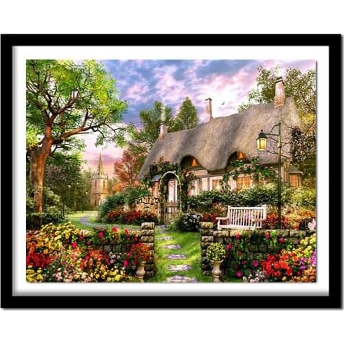 Full Square Diamond 5D DIY Diamond Painting "Cottage & Garden" Embroidery Cross Stitch Rhinestone Painting Decor Gift