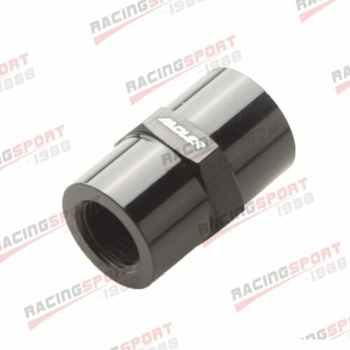 1/8" NPT Female To 1/8" NPT Female Straight Adapter Fitting Black