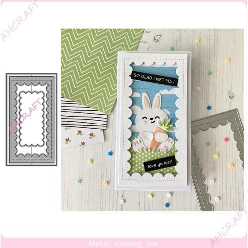 Corrugated Edge Frame Metal Cutting Dies for DIY Scrapbooking Photo Album Decorative Embossing Paper Card Crafts Die 2021