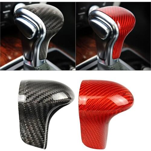 Car Gear Shift Knob Cover Shell Carbon Fiber Decoration For Audi A4 A5 Q5 Q7 A6 A7 S6 S7 Black/Red