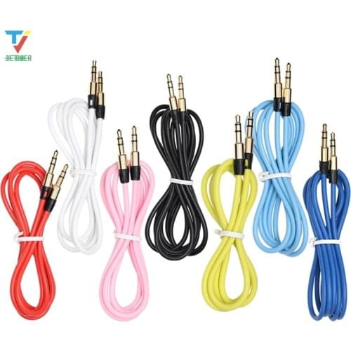 500pcs/lot Grinding Metal Audio Cable Jack 3.5mm Color Male To Male Audio Cable Jack for IPhone MP3/4 Headphone Speaker Aux Cord