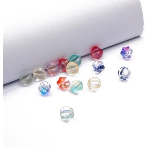 10pcs Lampwork Glass Czech Beads Drop Gradient Color 13mm x 10mm, Hole: 2mm, Waterdrop Beads for Jewelry Making DIY Ear Handmade