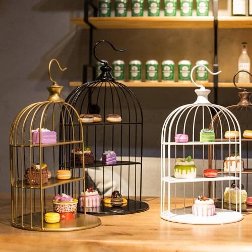 Thickened iron European-style banquet wrought iron handmade Birdcage dessert rack load-bearing strong wedding multi-layer cake s