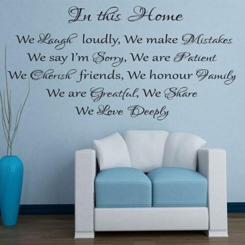In This House Family Rules Quotes Wall Sticker Vinyl Home Decor Living Room Love Bedroom Lounge Art Decals Interior Mural 4143