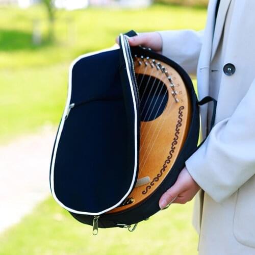 Waterproof Lyre Harp Bag 7/10/16 Strings Harp Storage Carrying Case Black Oxford Cloth Backpack Musical Instrument Accessories