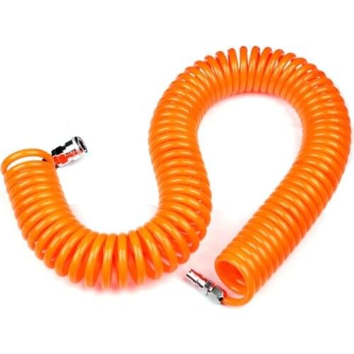 H7JB Recoil Air Hose - Lightweight Non-Marring Extreme Cold Flexible Self-Storing Ideal for Home/ Shop or Industry Orange