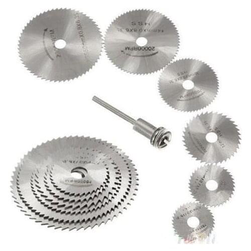 HSS Rotary Circular Cutting Discs Mandrel Saw Blades Tool 7pcs/set