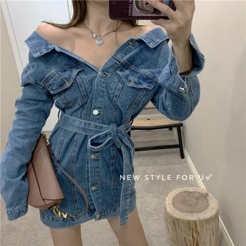Korean Style New Sashes Sexy Dress Women off-Shoulder V Neck Long Sleeve 2020 Summer Women Dresses Casual Women Clothes 622J