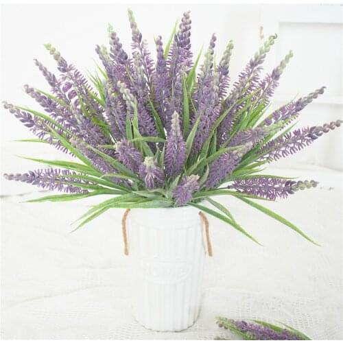 1 Bunch Big 7 Fork Spray Purple Lavender Artificial Flowers High-grade Fake Flowers Home Wedding Decoration Potted Garden Plants