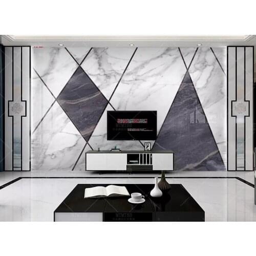 Abstract Gometric Mural Marble Wallpaper Art Wall Painting Luxury Contact Paper Triangle Photo Wall Paper for Bedroom Custom