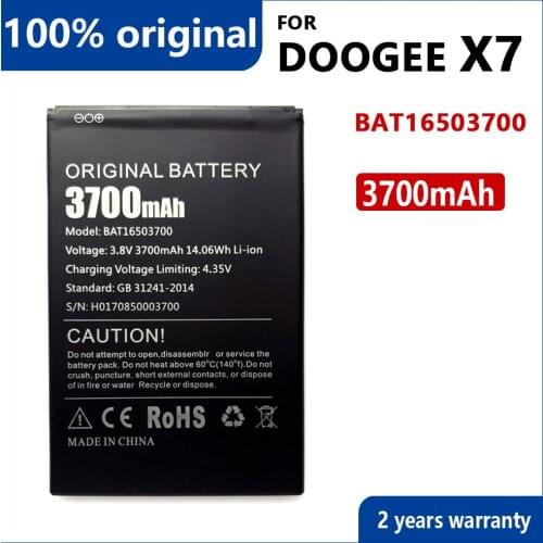 100% Genuine Battery for DOOGEE X7 BAT16503700 3700mAh Large Capacity Li-ion Backup Battery For DOOGEE X7 Batteria