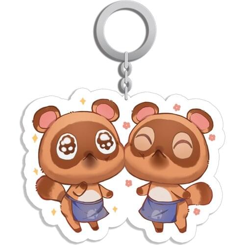Animal Cosplay Crossing Figure Acrylic Keychain Cute Fashion Game Keyring Timmy Tommy Pendent Keyring Gift