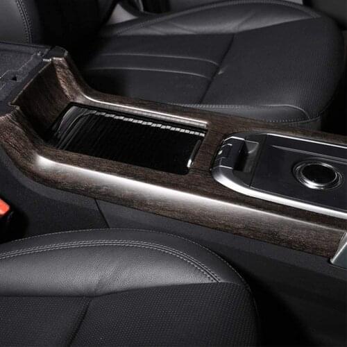 ABS Car Central Console Gear Shift Collar Trim Frame Cover for Land Rover Discovery Sport 2015 2016 2017 2018 Oak Wood Grain