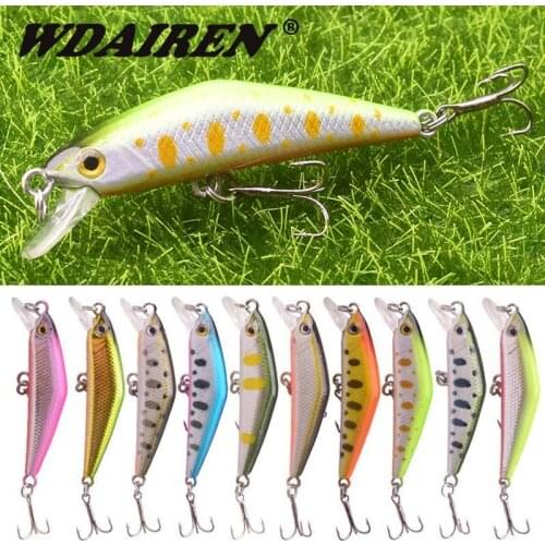 WDAIREN Brand Mini Minnow Fishing Lure 4.5cm 3g Pesca Sinking Hard Bait Japan Wobbler Perch Pike Salmon Trout Bass Tackle