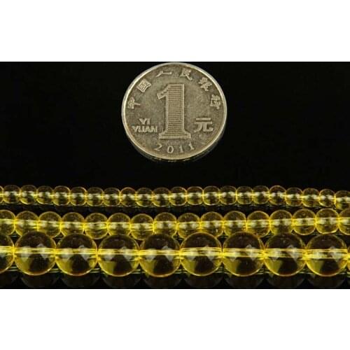 Natural Quartzs Beads 4MM 6MM 8MM 10MM Pick Size Yellow Crystal Transparent Glasses Loose Spacer Beads for DIY Jewelry