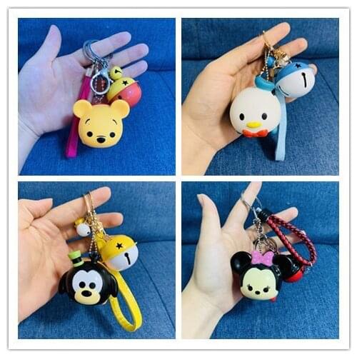 Disney 1PCS TSUM Mickey Donald Duck Pooh Anime Action Figure Model Collection Cartoon Figures Toys Keychain Unisex Gifts