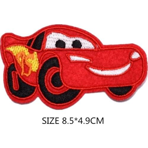 Disney Car Patches for Kids Diy Stickers Iron on Clothes Heat Transfer Applique Embroidered Applications Clothing Decor