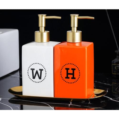 Liquid Soap Dispensers Brass Luxury Gold Color Wall Mounted With Frosted Glass Container Bottle Bathroom Products Bath Hardware